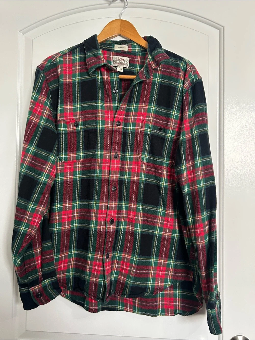J. Crew Midweight Flannel Workshirt Plaid Size XL Preppy Fall Utility Minimalist